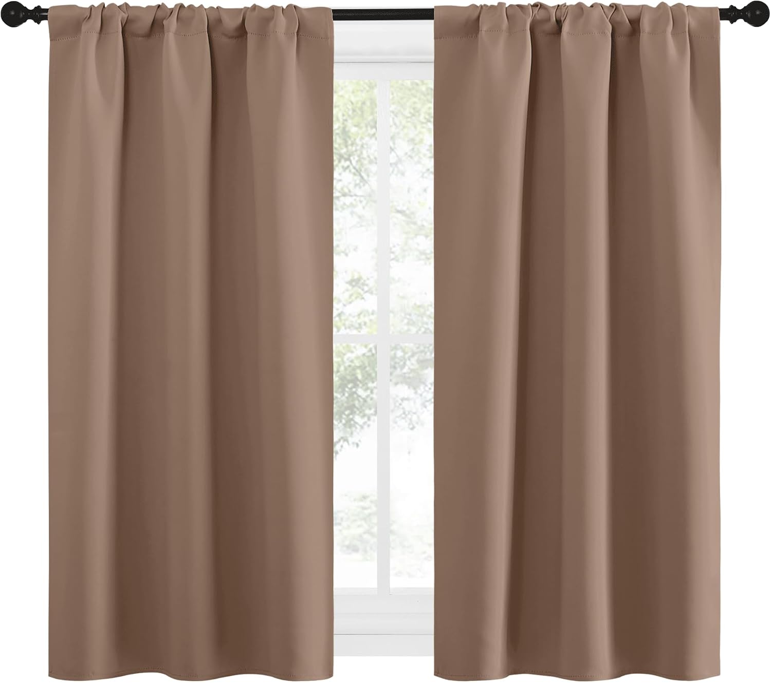 NICETOWN RV Blackout Curtains for Camper Windows, Window Treatment Thermal Insulated Rod Pocket Small Blackout Draperies/Drapes for…