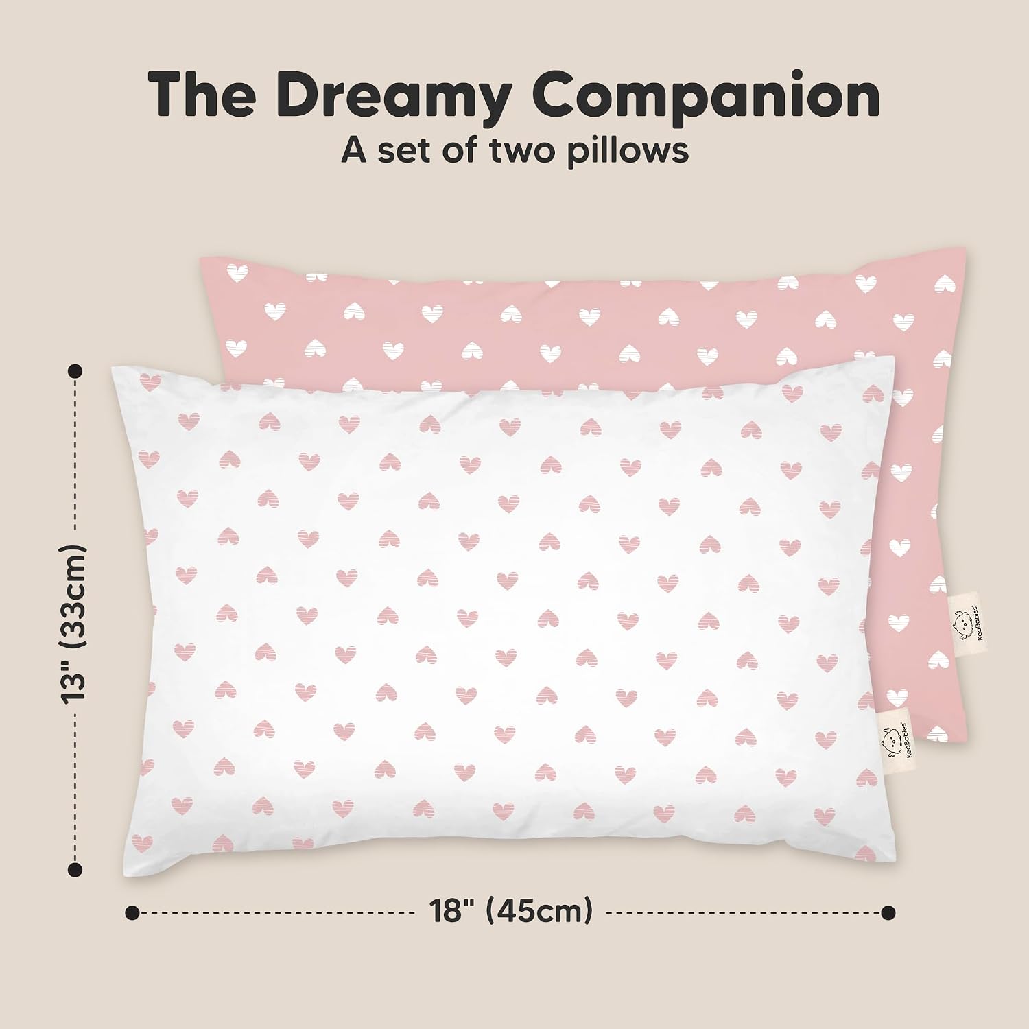 KeaBabies 2-Pack Toddler Pillows 2 Year Old to 5-13x18 Soft Organic Cotton Kids Pillow for Sleeping, Travel, School, Daycare, Nap…