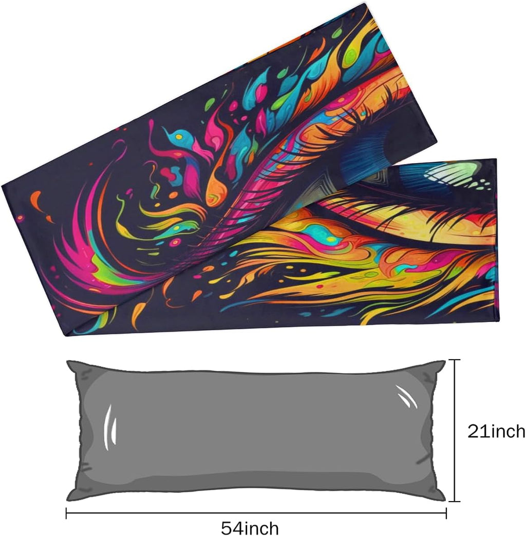 Evil Eye Body Pillow Covers Decorative Soft Bedding Satin Pillowcase with Zipper Closure Cooling Breathable Long Pillow Case-21"x 54"