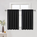 DWCN Short Black Blackout Curtains for Half Window - Room Darkening Thermal Insulated Kitchen and Bedroom Curtains 60x36 inches Long, Set…