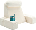 Asawesling Reading Pillow for Adults, Back Pillow for Bed Sitting Up, Backrest Pillow for Sitting in Bed, Detachable Arms with Built-in Cup…
