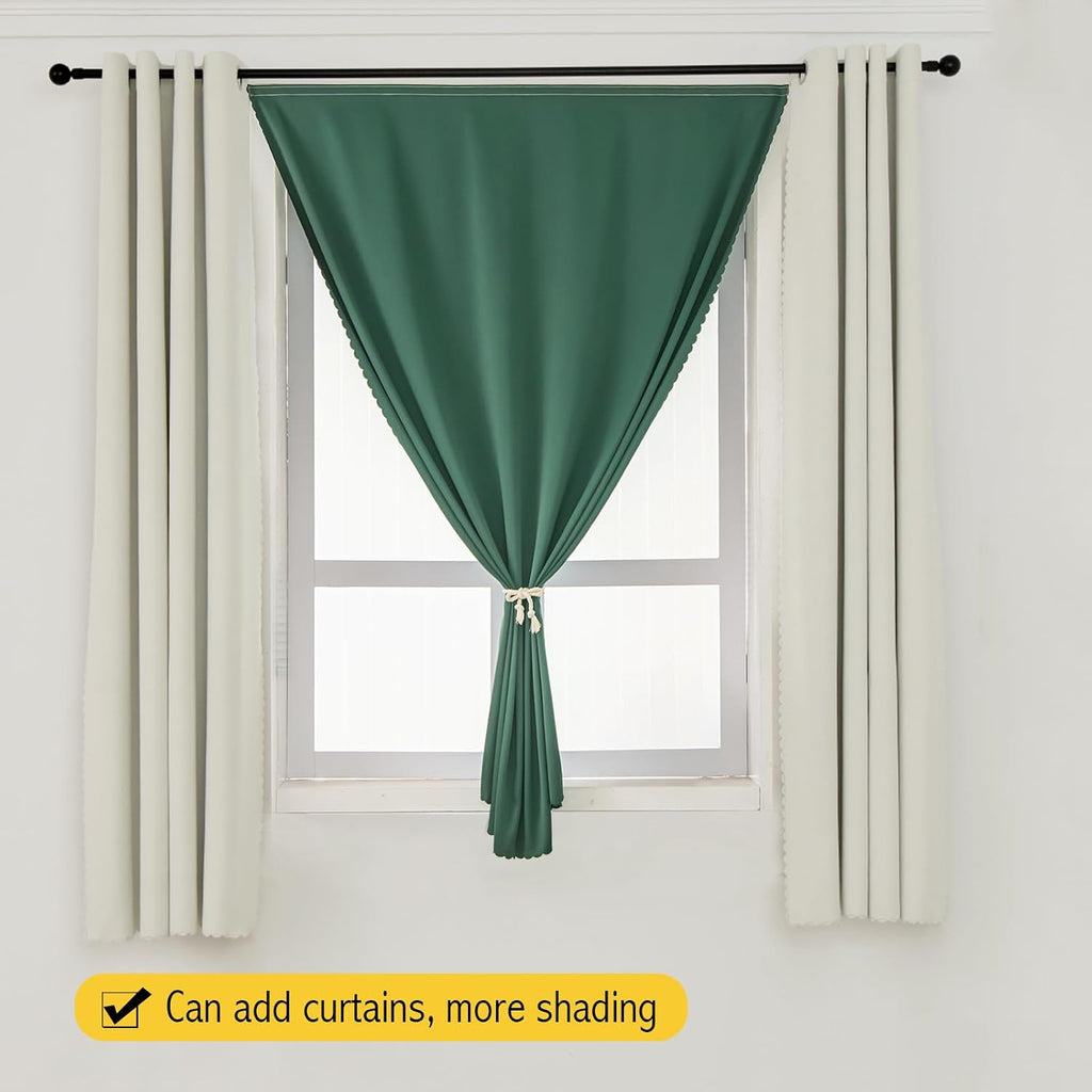 Blackout Curtains for Bedroom Stick On Curtains Window Shades Pull Down Blackout Window Cover No Drillng Self Adhesive Curtains No Rod…