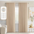 Miulee Beige Back Tab Blackout Curtains 72 Inch Length 2 Panels Set for Living Room Bedroom Privacy, Rod Pocket/Pinch Pleat Thermal Insulat…