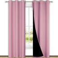 Nicetown Crystal Pink Full Shade Curtain Panels, Pair of Thermal Insulated & Energy Efficiency Blackout Curtains for Living Room Windows, L…