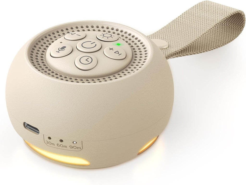 White Noise Sound Machine with Voice Recording, 16 Soothing Sounds Portable Noise Machine, Night Light, Timer, Rechargeable White Noise…