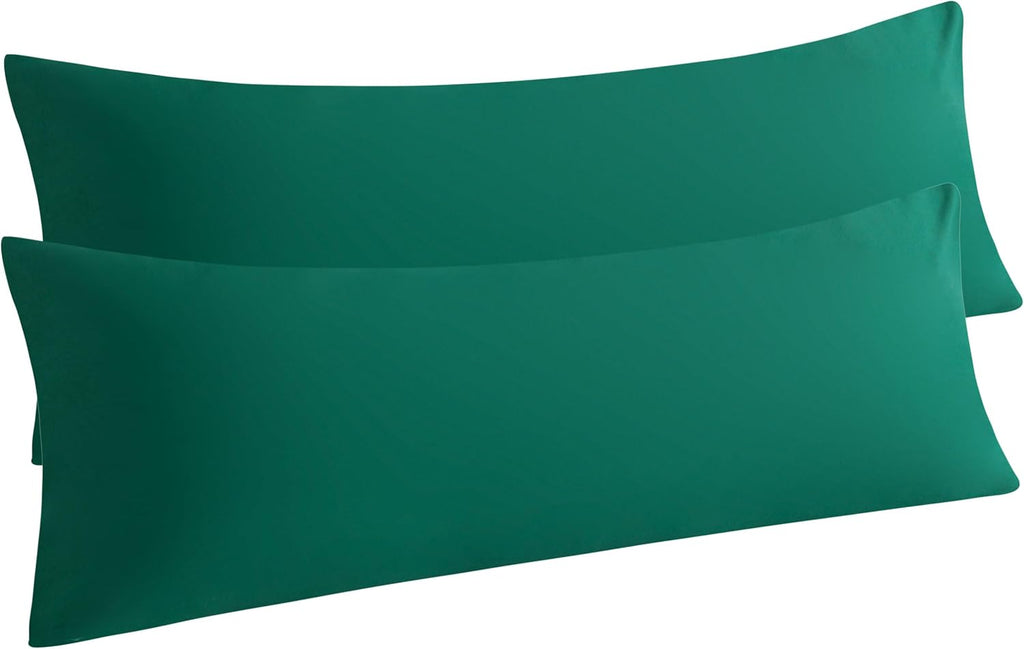 Ntbay Body Pillow Cases Set of 2, 2 Pack Brushed Microfiber 20x54 Pillow Cases, Soft, Wrinkle, Fade, Stain Resistant Dark Green Pillow Case…