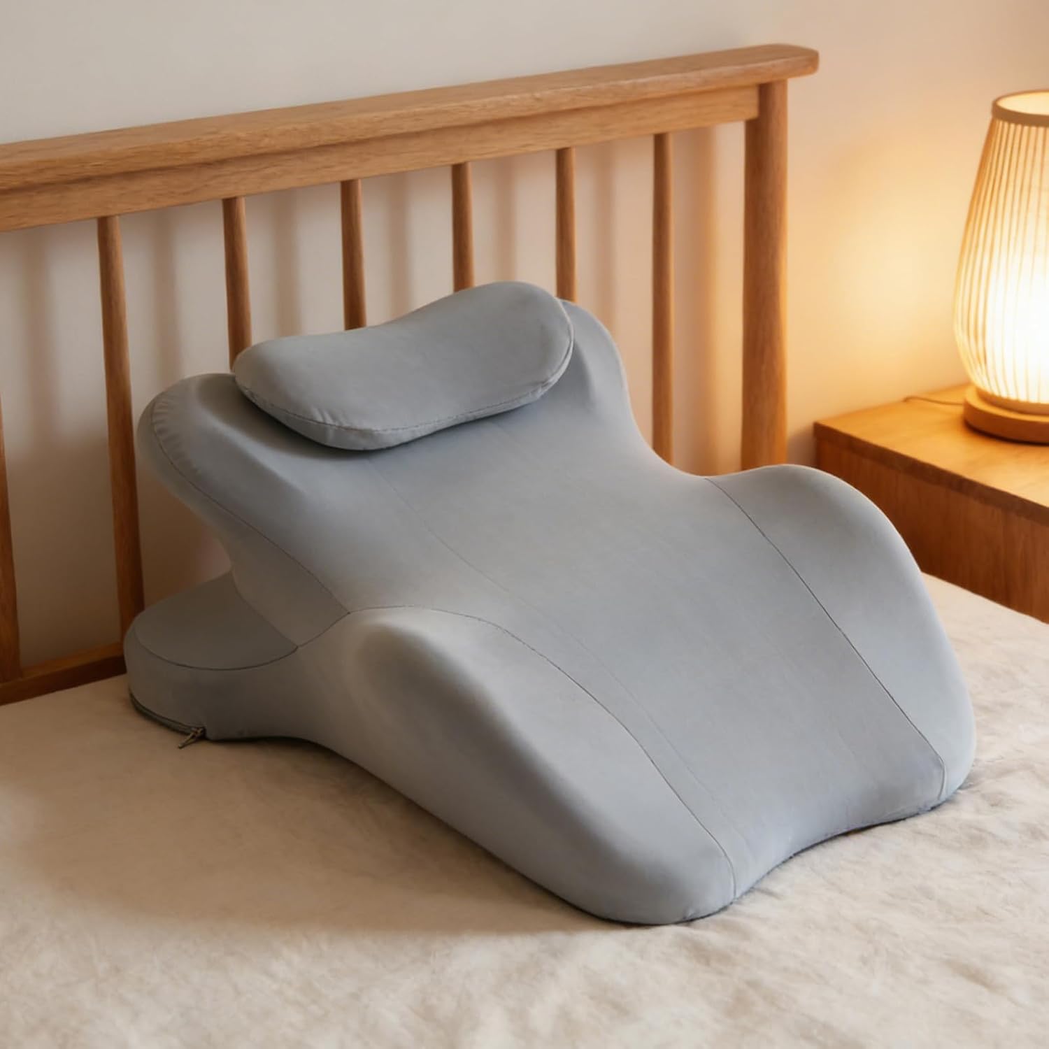 Reading Pillow for Watching tv and Reading in Bed, Ergonomic Wedge Pillow Prone Position with Support More Comfortable (Blue, One Size)