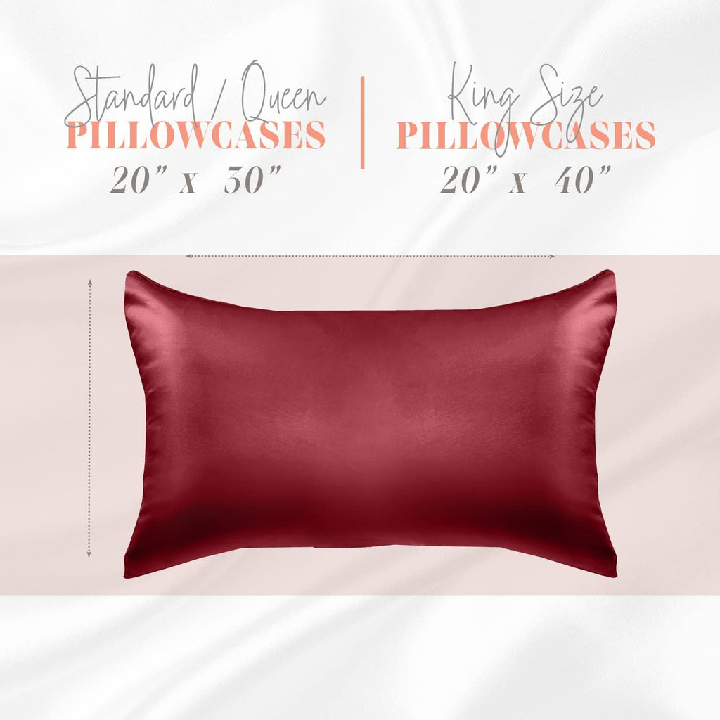 Elegantcomfort Elegant Comfort Silky and Luxurious 2-Piece Satin Pillowcase Set for Healthier Skin and Hair, Hidden Zipper Closure and Beau…