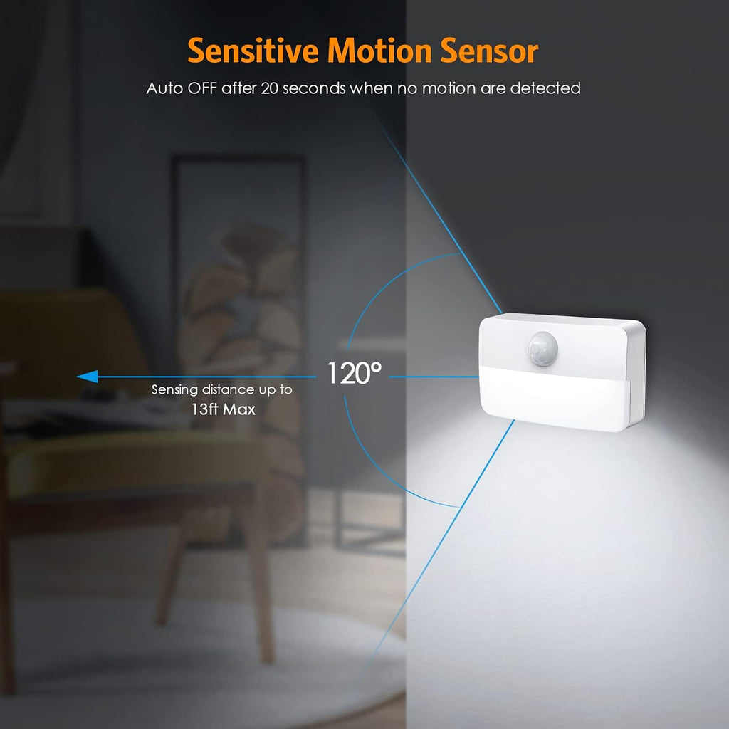 Jxtz 【2 PACK】 Motion Sensor Night Light, Stick-On Motion Sensor Lights Indoor, Battery Powered Under Cabinet Kitchen Lights with Adhesive P…