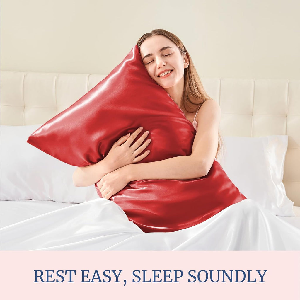 Bedelite Satin Pillowcase for Hair and Skin, Super Soft and Cooling Similar to Silk Pillow Cases 2 Pack with Envelope Closure, Gift for Wom…
