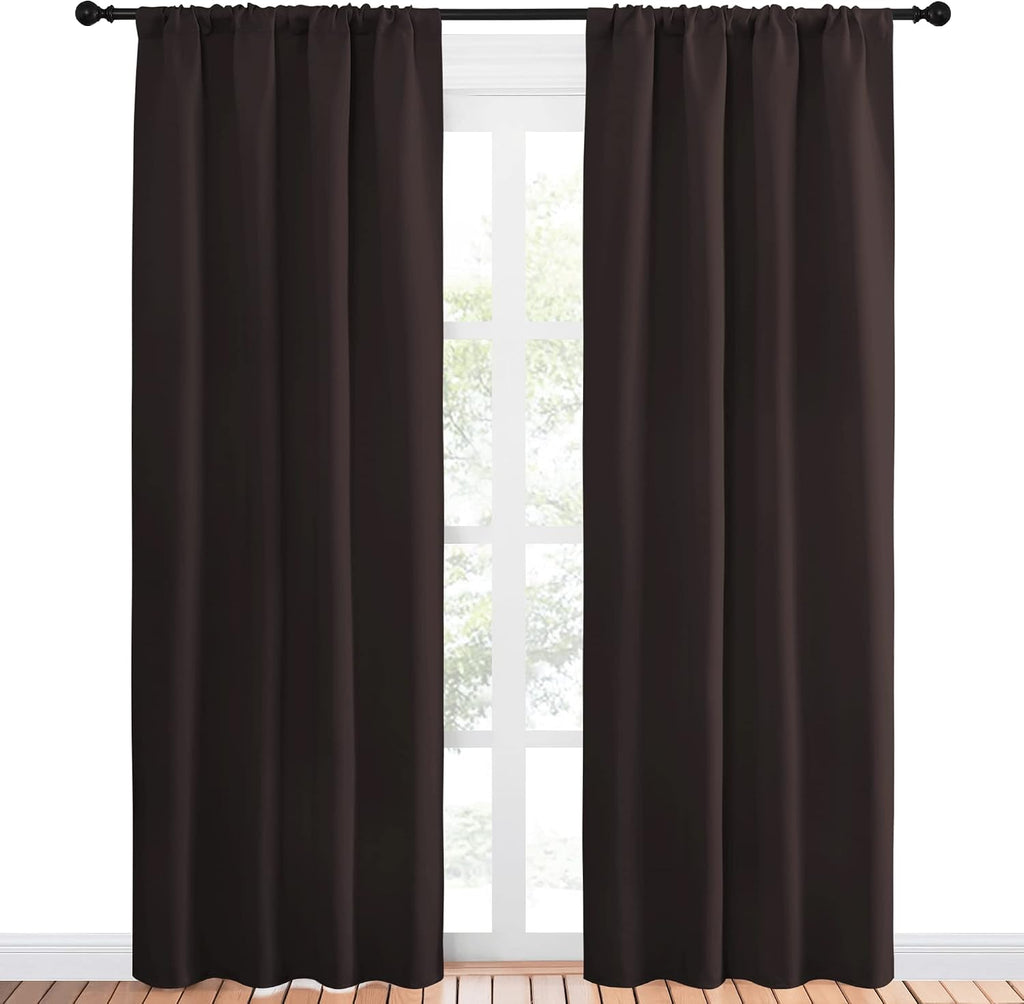 NICETOWN 84 Bedroom Curtains and Drapes - Energy Smart Thermal Insulated Rod Pocket Blackout Draperies/Panels for Living Room (2 Panels…