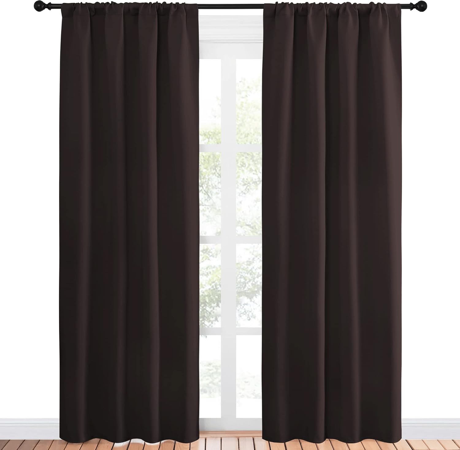 NICETOWN 84 Bedroom Curtains and Drapes - Energy Smart Thermal Insulated Rod Pocket Blackout Draperies/Panels for Living Room (2 Panels…
