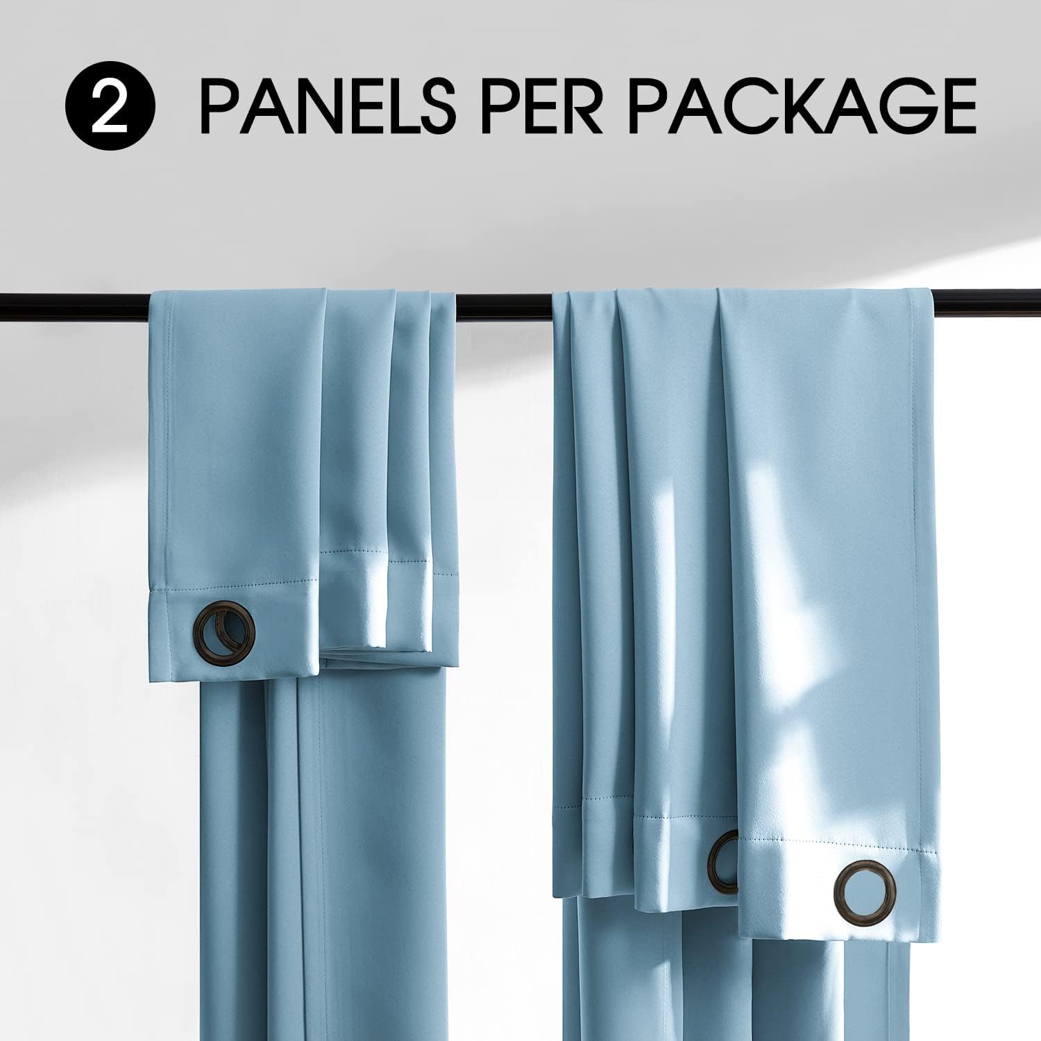 Rutterllow 100% Blackout Curtains, 96 inches 2 Panel Sets, Heat and Full Light Blocking Drapes with Grommets for Bedroom, Thermal Insulate…