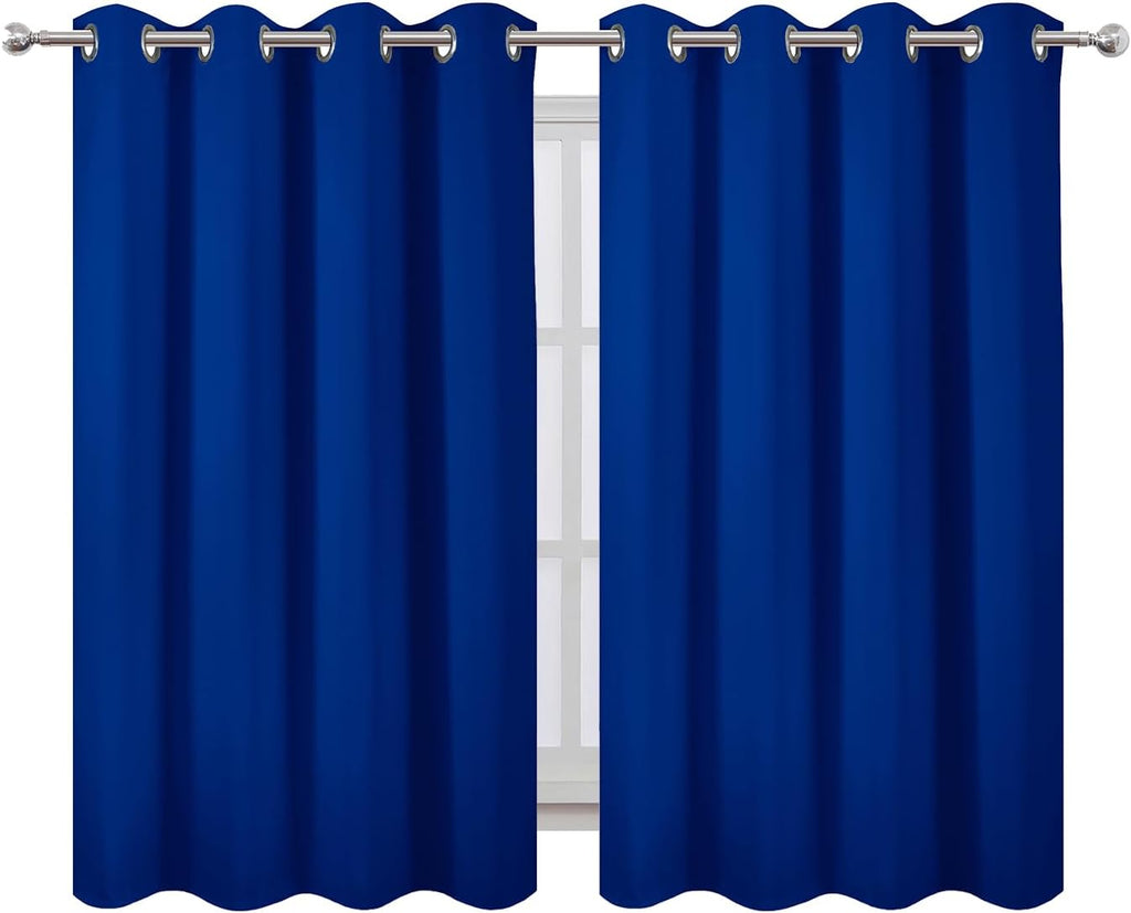 Lemomo Royal Blue Thermal Blackout Curtains/52 x 54 Inch/Set of 2 Panels Room Darkening Curtains for Bedroom 54 Inch Blue