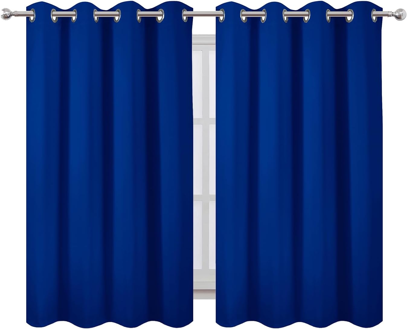 Lemomo Royal Blue Thermal Blackout Curtains/52 x 54 Inch/Set of 2 Panels Room Darkening Curtains for Bedroom 54 Inch Blue