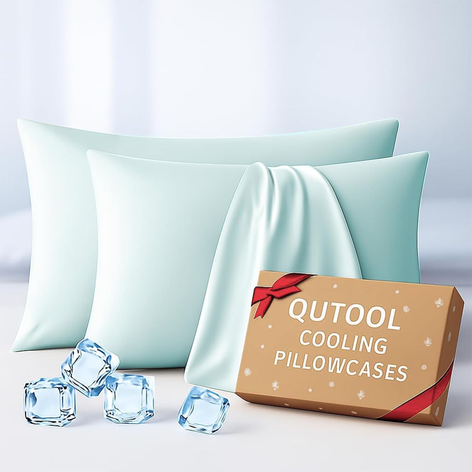 Premium Cooling Pillowcases King Size Set of 2 for Hot Sleeper & Night Sweats Beauty Sleep Reduces Wrinkles & Frizz Softer Than Silk…