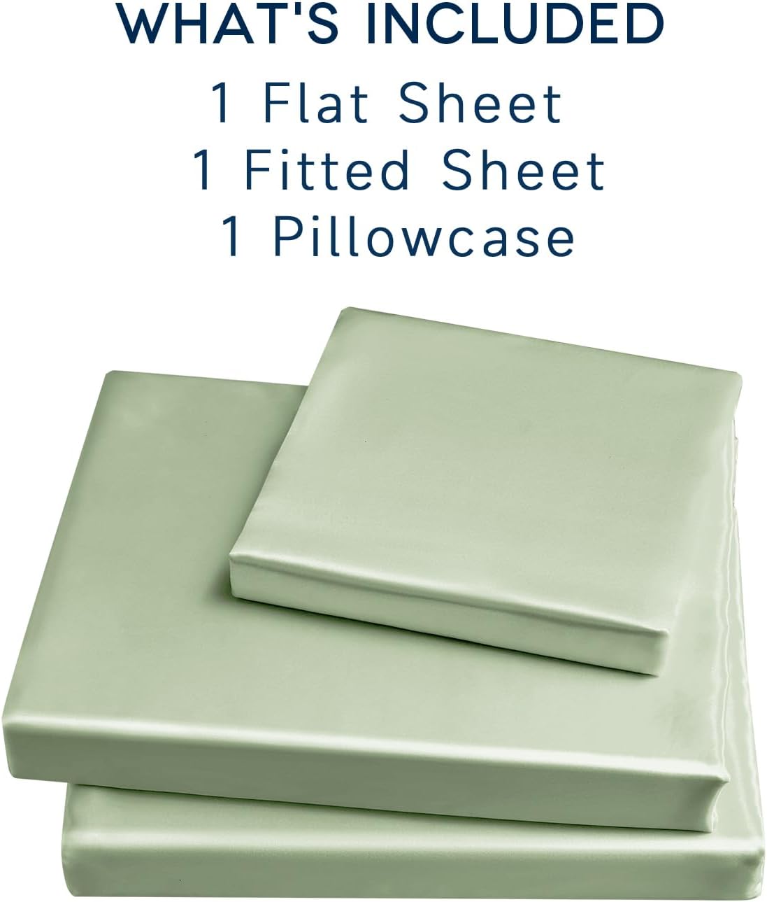 Golal Satin Sheets Twin Size - 3 Pieces Luxury Silky Soft Bed Sheets, Wrinkle-Free Sage Green Satin Silk Sheet Set with 1 Deep Pocket Fitte…