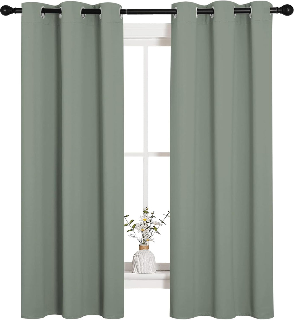 NICETOWN Bedroom Curtain Panels Blackout Draperies, Thermal Insulated Solid Grommet Blackout Curtains/Drapes (1 Pair, 34 by 63 inches…