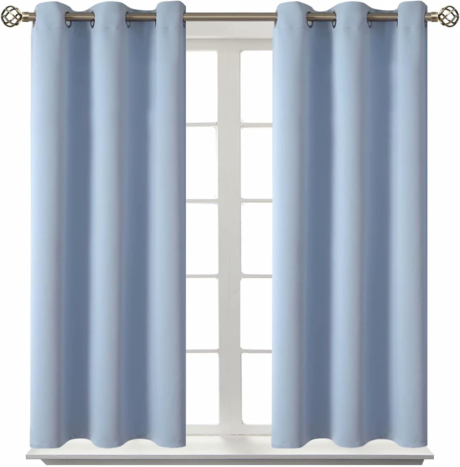 BGment Blackout Curtains for Bedroom - Grommet Thermal Insulated Room Darkening Curtains for Living Room, Set of 2 Panels (38 x 45 Inch, Sp…