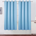 Lemomo Blackout Curtains 66 x 72 Inch Long Sky Blue Curtains Set of 2 Panels Room Darkening Curtains for Bedroom and Living Room 72 Inch Bl…