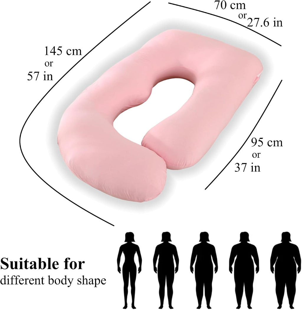ALLOPERA Pregnancy Pillow, Full Body Maternity Pillow 57 inch, with Removable Washable Cover - Sleep Support for Legs, Back, Neck…