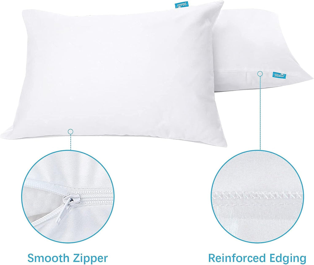 Bilobanbabybedding King Pillow Protector Waterproof 4 Pack Pillow Cases with Zipper Noiseless & Breathable for King Size Pillows Machine Wa…