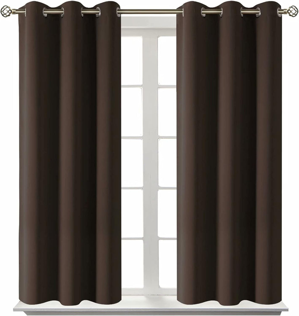 BGment Blackout Curtains for Living Room - Grommet Thermal Insulated Room Darkening Curtains for Bedroom, Set of 2 Panels (38 x 54 Inch, Br…