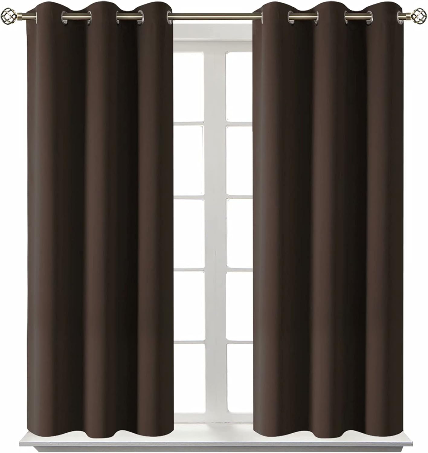 BGment Blackout Curtains for Living Room - Grommet Thermal Insulated Room Darkening Curtains for Bedroom, Set of 2 Panels (38 x 54 Inch, Br…