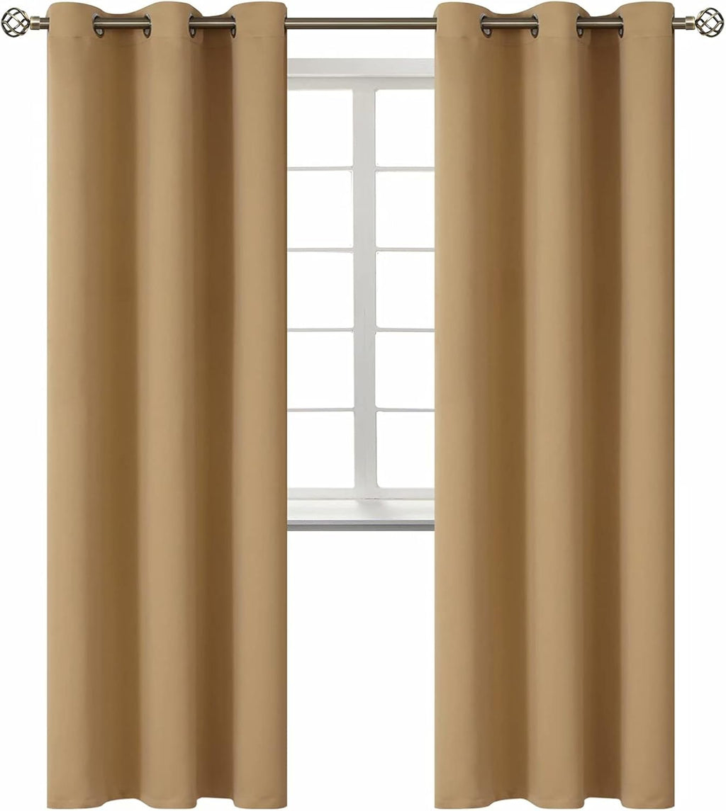 BGment Blackout Curtains for Living Room - Grommet Thermal Insulated Room Darkening Curtains for Bedroom, 2 Panels of 42 x 84 Inch, Khaki 8…