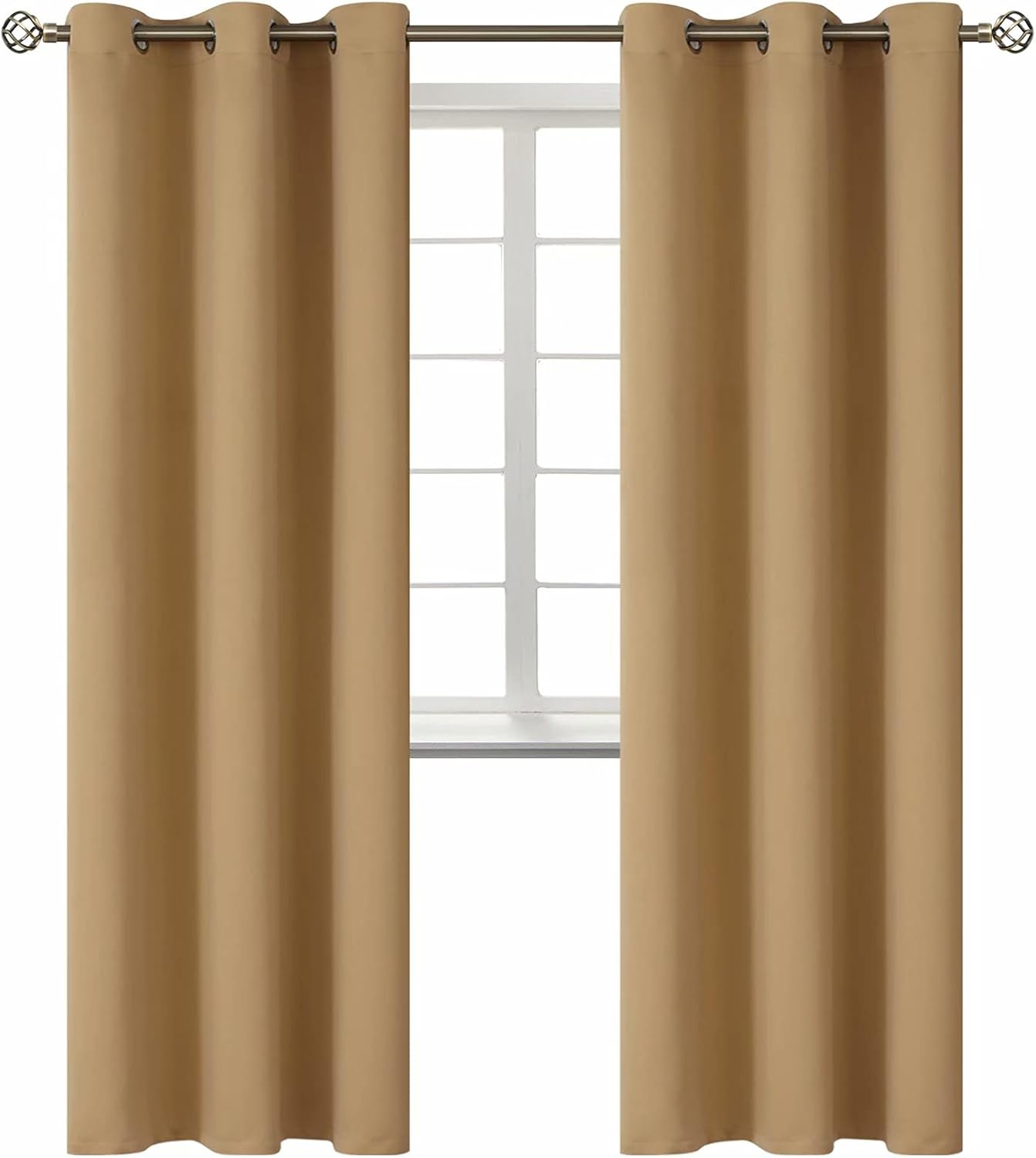 BGment Blackout Curtains for Living Room - Grommet Thermal Insulated Room Darkening Curtains for Bedroom, 2 Panels of 42 x 84 Inch, Khaki 8…