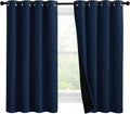 Nicetown 100% Blackout Curtains with Black Liners, Thermal Insulated 2-Layer Lined Drapes, Energy Efficiency Small Window Draperies for Din…