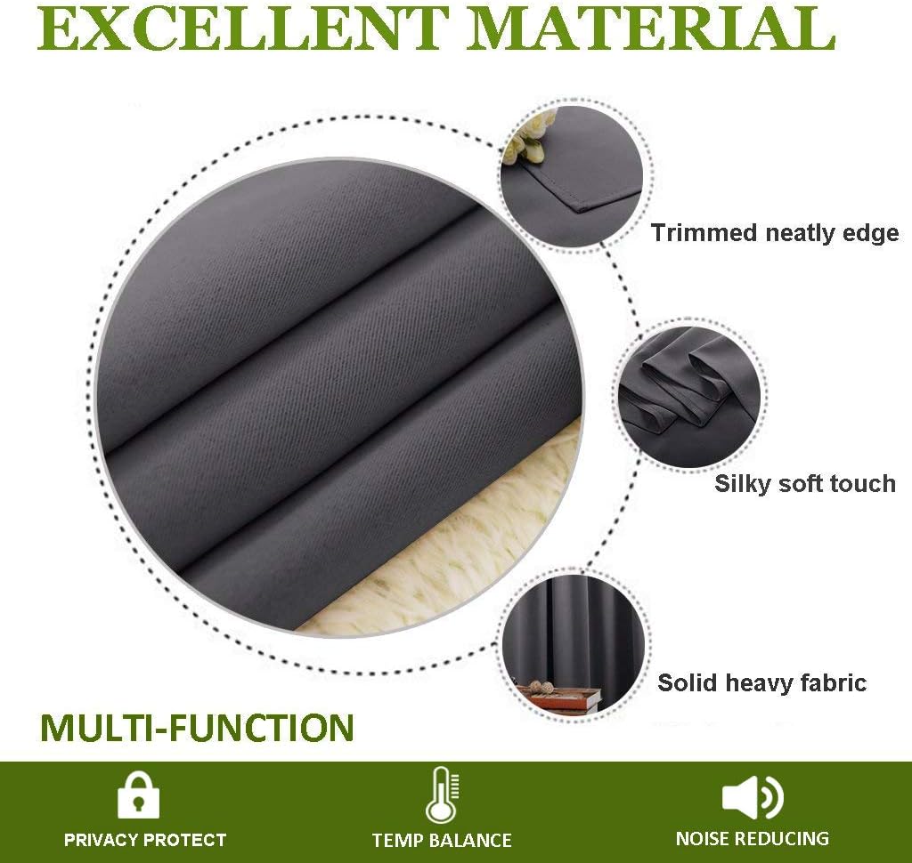 NICETOWN Blackout Curtain Blind for Bedroom Thermal Insulated Grommet Blackout Room Darkening Drape/Drapery (Single Panel, W42 x L72…