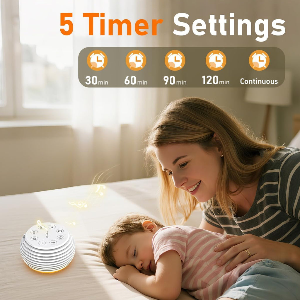 SleeZOO Portable Sound Machine White Noise Machine Sleep Machine with 30 Soothing Sounds 32 Volume Levels 5 Timers 12 Lights Memory…