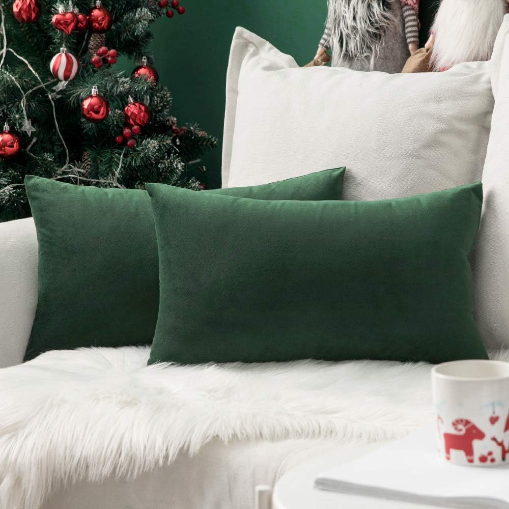 Miulee Velvet Pillow Cover Soft Luxury Decorative Throw Pillow Cover Single Lumbar Rectangle Cushion Case Home Decor for Couch Sofa Bedroom…