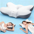 jiaao Cervical Neck Pillow with 2 Heights (5.31/3.54 in), Queen Size Bed Pillow with Cooling Pillowcase, Contoured Memory Foam Pillow for S…