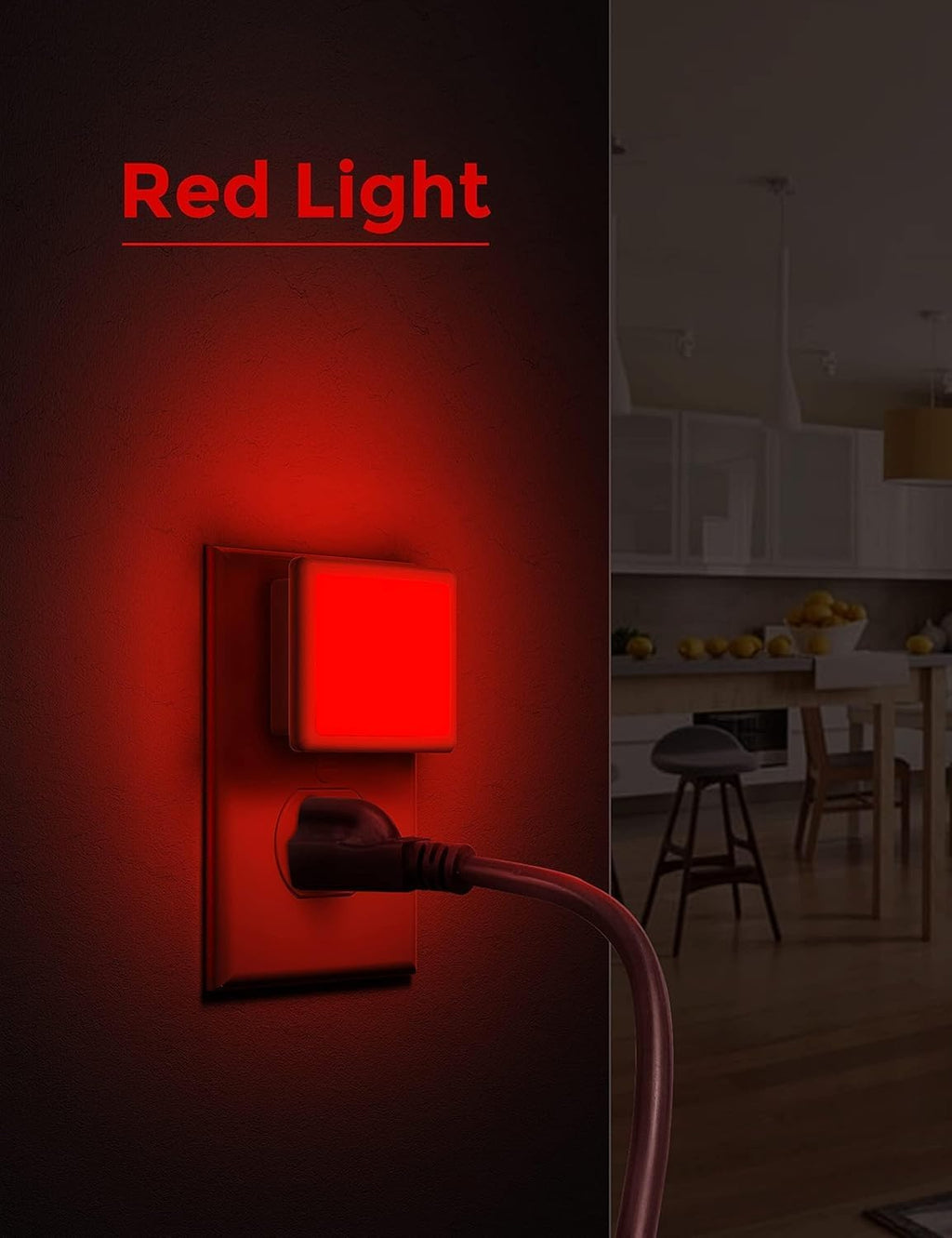 Llohasled L LOHAS LED Red Night Lights Plug into Wall 6-Pack, 0.3W Plug in Night Light, Dusk to Dawn, Bright Nightlight Auto-On/Off, for Ad…