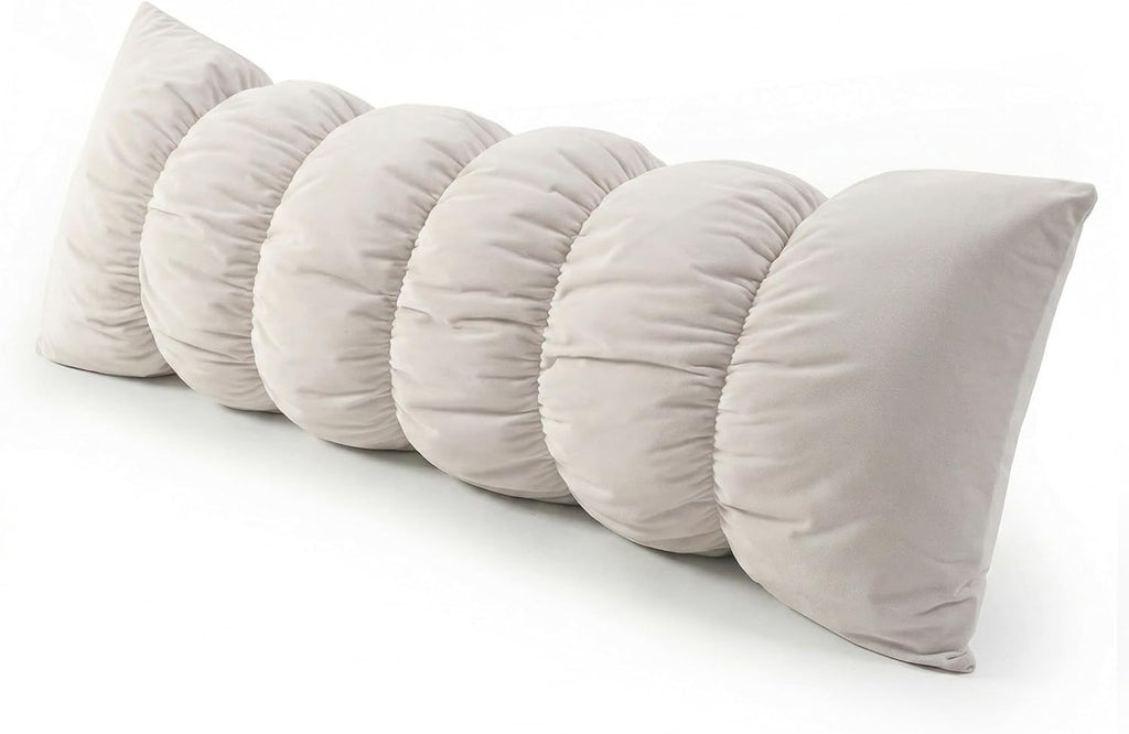 Ailuteie Pat. Pend.Long Bed Pillow for Adults and Side Sleepers with Segmented Design, Soft Velvet Body Pillow with Removable Washable Pill…