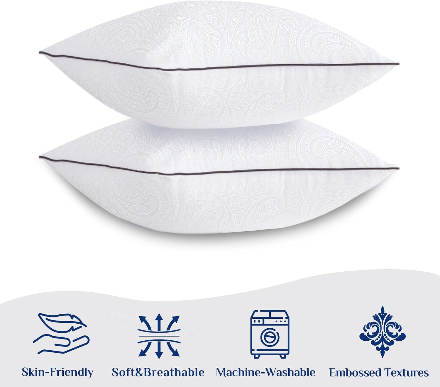 JOLLYVOGUE Euro Pillows for Sleeping, Soft and Supportive Throw Pillows for Couch, Bed and Sofa, Down Alternative Pillow, 26x26 Inches