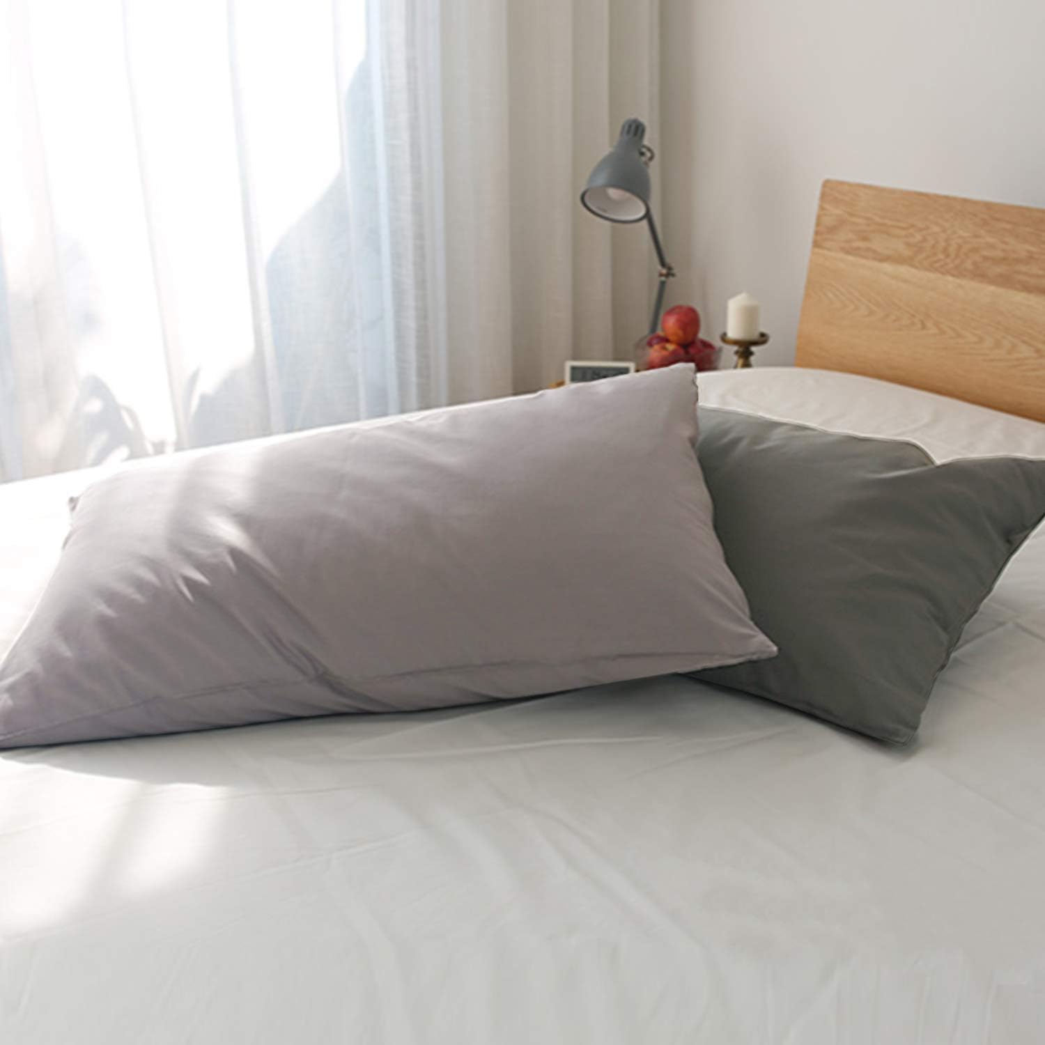 FLXXIE King Pillow Cases Set of 2, Soft Microfiber Pillow Covers with Envelope Closure, Wrinkle, Fade and Stain Resistant Pillowcases…