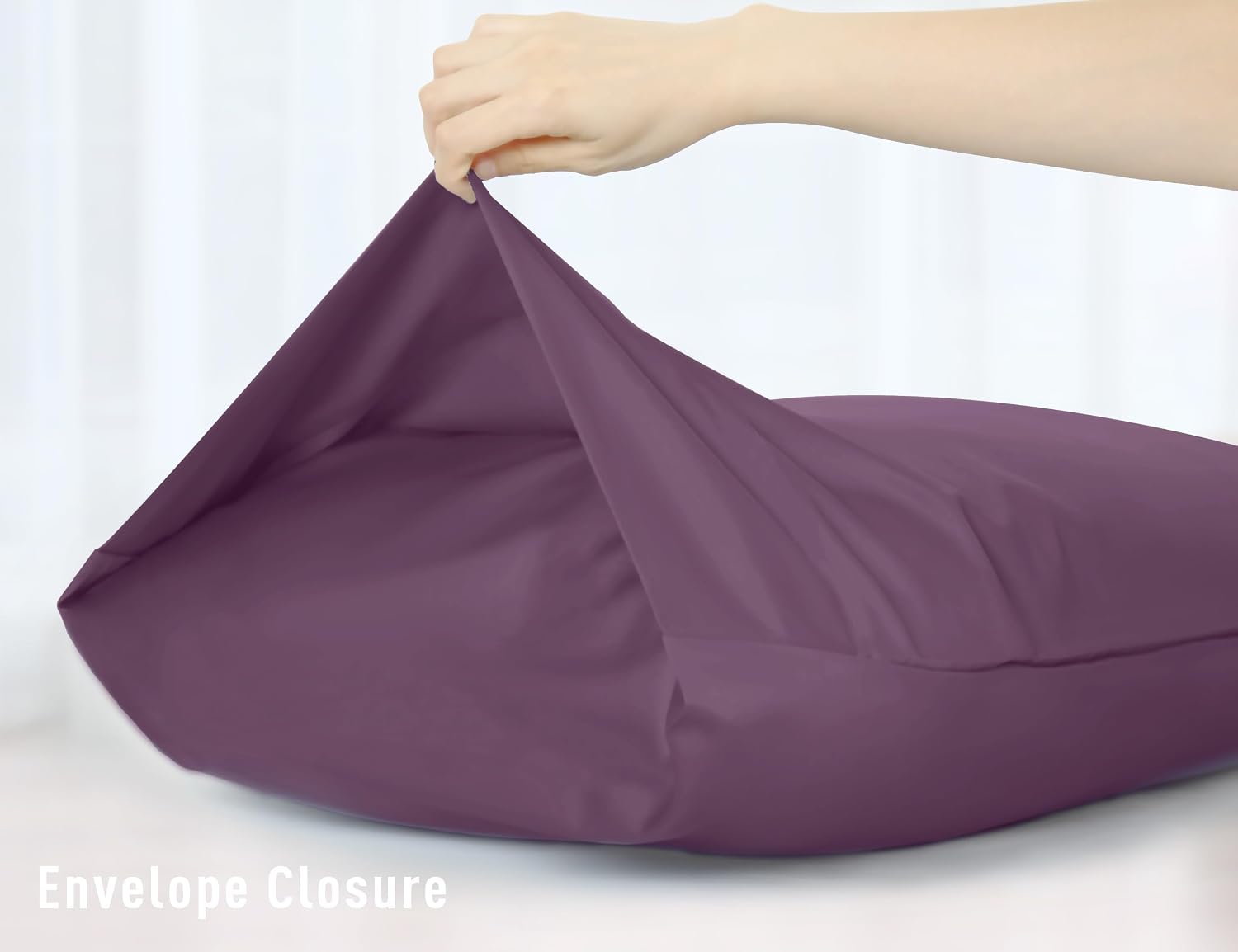 Sunflower Body Pillowcase 100% Cotton Long Pillow Cover/Case Envelope Closure 1 Pack, 20×54 inches Dark Purple, Soft and Breathable