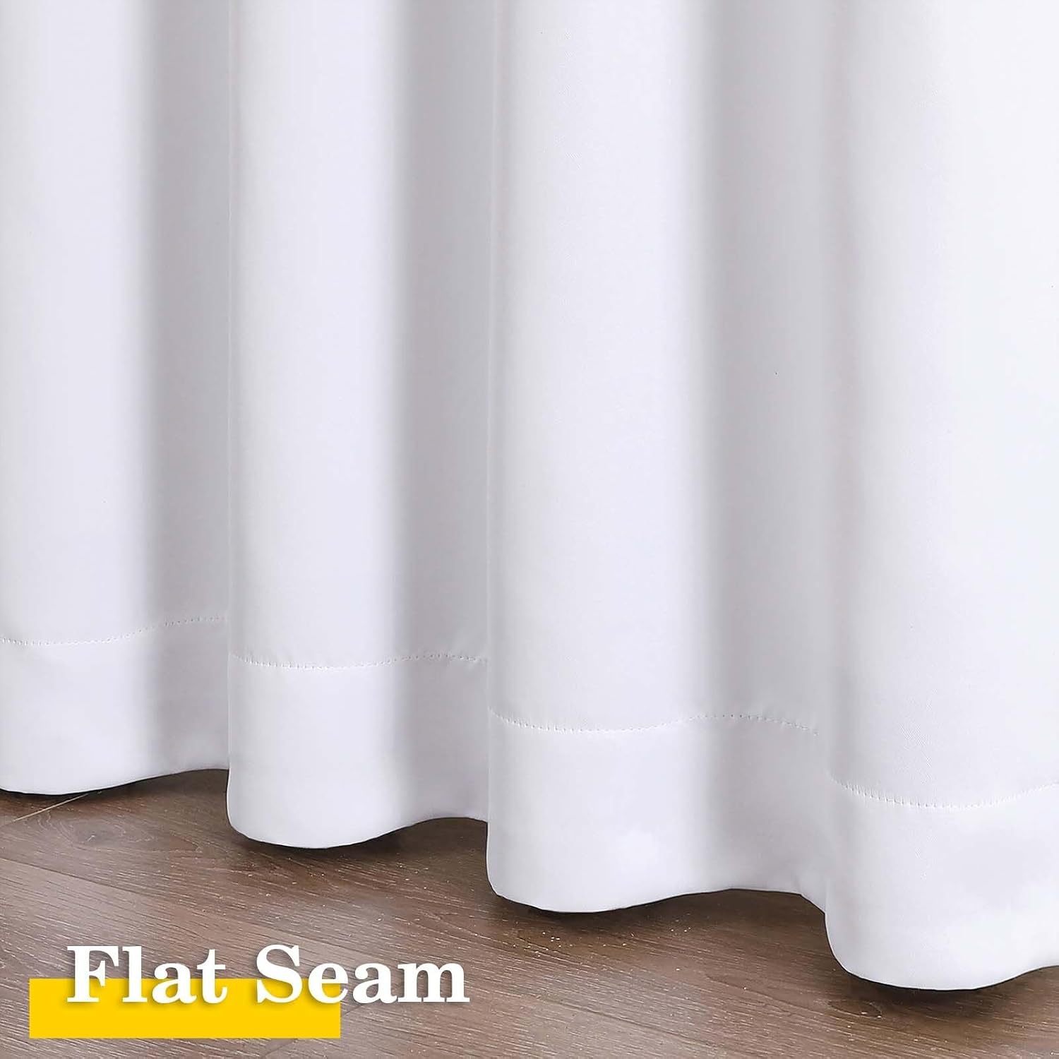 WelvetBLK White Kitchen Curtains 36 Inch Length 2 Panels Set, Soft Solid Light Filtering Thermal Insulated Small Window Cafe Curtains for B…