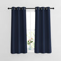 Nicetown Blackout Navy Curtains & Drapes 48 inch Long for Kitchen - Thermal Insulated Solid Grommet Room Darkening Panels for Bathroom (Nav…