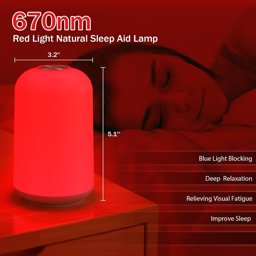 Streamlet 670nm Red Light Night Light for Sleep with Timer, Rechargeable, Dimmable, Lamp Blue Light Blocking for Improve Sleep, D…