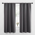 NICETOWN Grey Window Curtains for Bedroom - Home Decoration Thermal Insulated Rod Pocket Blackout Blinds & Drapes for Small Windows…