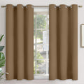 YoungsTex Taupe Blackout Curtains 54 Inches Length for Bedroom - Short Thermal Insulated Drapes with Grommet Room Darkening for Living Room…