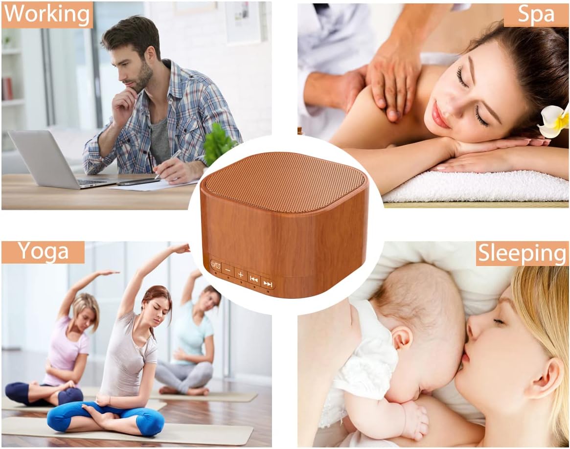 Magicteam White Noise Machine plug-in Sound Machine with 20 Non Looping Natural Soothing Sounds and Memory Function Sleep Timer Sleep Machi…