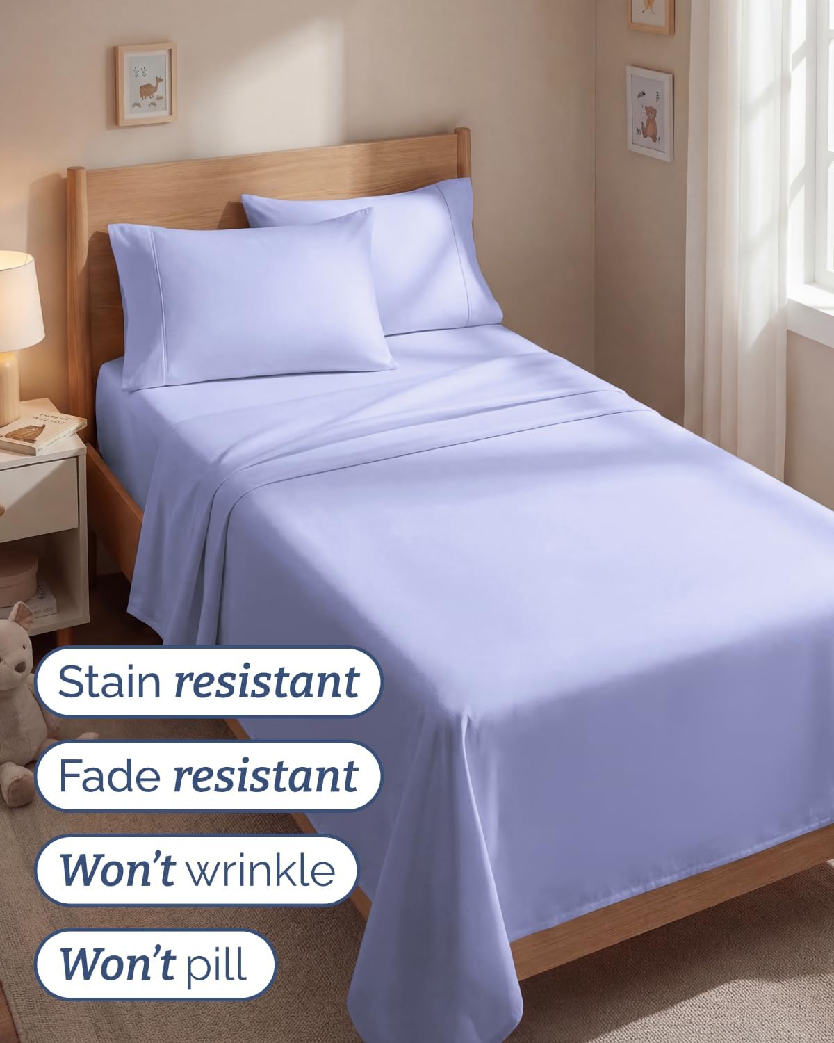 Twin 4 Piece Sheet Set - Comfy, Breathable & Cooling - Hotel Luxury Bedding for Women, Men, Kids, Teens and Children - 1 Flat & 1 Fitted…