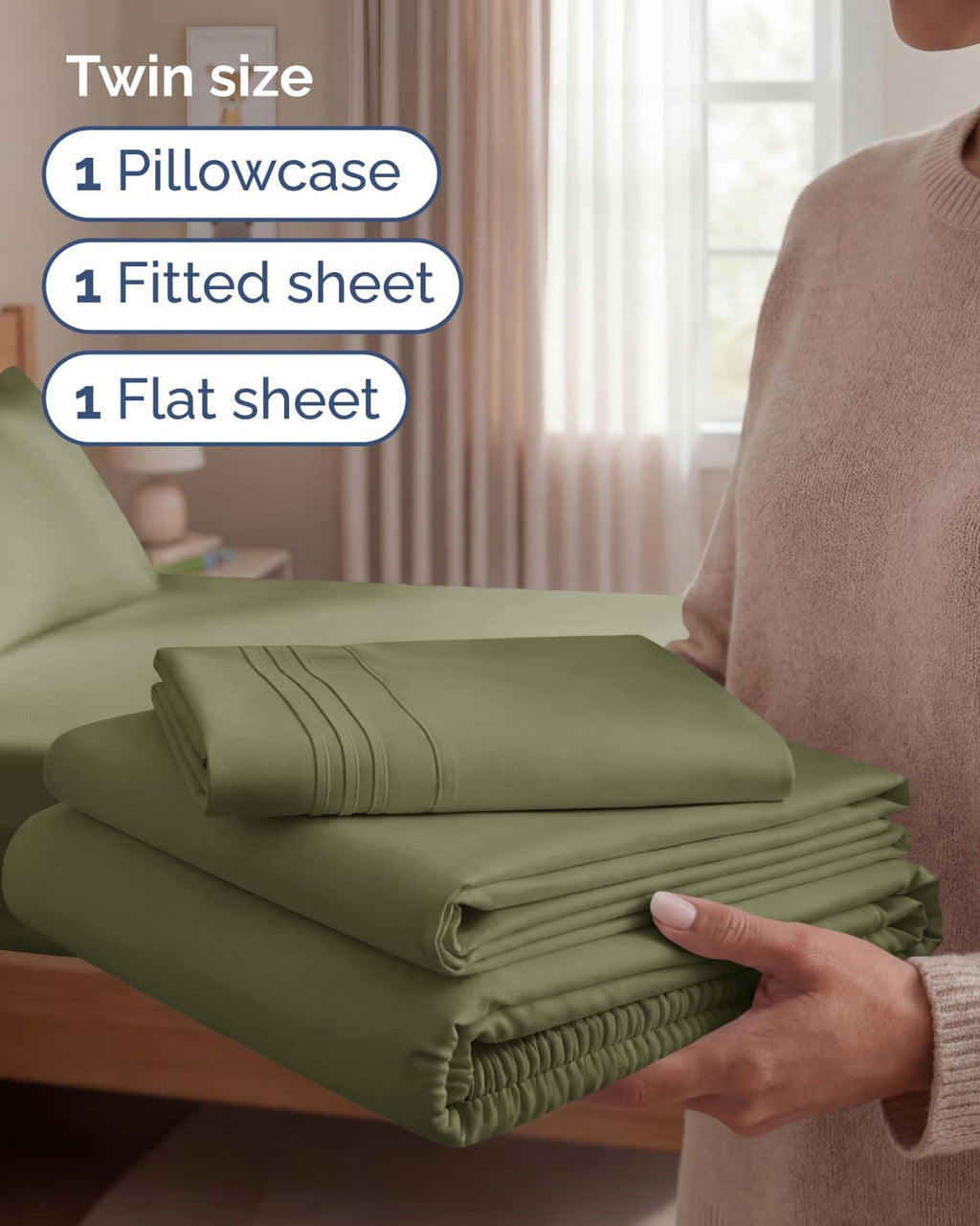 Twin Size 3 Piece Sheet Set - Comfy Breathable & Cooling Sheets - Hotel Luxury Bed Sheets for Women and Men - Deep Pockets, Easy-Fit…