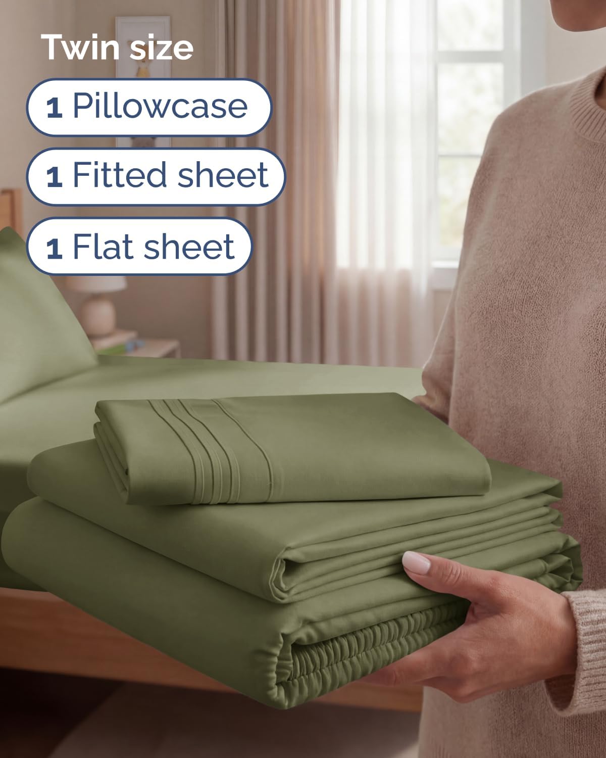 Twin Size 3 Piece Sheet Set - Comfy Breathable & Cooling Sheets - Hotel Luxury Bed Sheets for Women and Men - Deep Pockets, Easy-Fit…