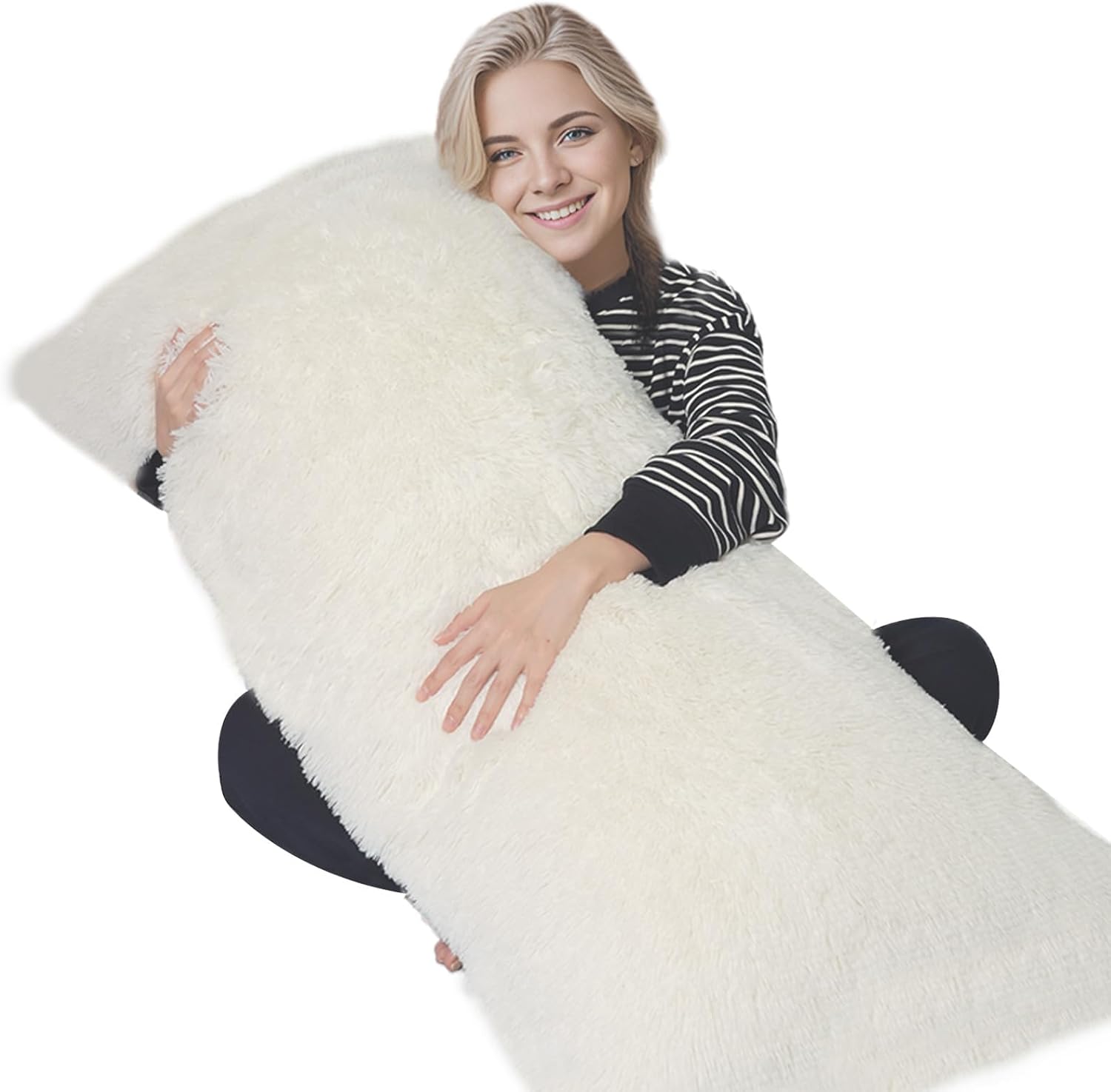 Zonli Fluffy Body Pillow, Full Body Pillows for Adults, Long Pillow for Sleeping with Removable Cover and Adjustable Filling for Side Sleep…